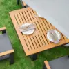 Picture of Tevara 6-Person Rectangle Wood & Aluminium Outdoor Patio Dining Table 8 Dining Chairs