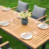 Picture of Tevara 6-Person Rectangle Wood & Aluminium Outdoor Patio Dining Table 8 Dining Chairs