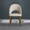 4-Pieces Modern Dining Chairs Cotton and Linen Upholstery Sand