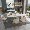 Modern Sand Cotton and Linen Dining Chair with Wooden Legs, 8 Pieces