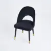 Modern Upholstered Black Dining Chair Velvet Side Chairs 4-Pieces