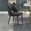 Modern Upholstered Black Dining Chair Velvet Side Chairs 6-Pieces