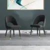 Modern Upholstered Black Dining Chair Velvet Side Chairs 6-Pieces