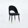 Modern Upholstered Black Dining Chair Velvet Side Chairs 6-Pieces