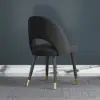 Modern Black Velvet Dining Chair with Wooden Legs, 8 Pieces