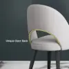 Modern Light Grey Velvet Dining Chair with Wooden Legs, 4 Pieces