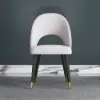 Modern Light Grey Velvet Dining Chair with Wooden Legs, 8 Pieces