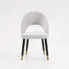 Modern Light Grey Velvet Dining Chair with Wooden Legs, 8 Pieces