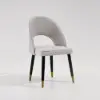 Modern Light Grey Velvet Dining Chair with Wooden Legs, 8 Pieces