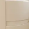 Modern white Bedside Table with 3-drawer marble and leather – Tables