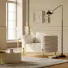 Axial Boucle Upholstered Accent Chair in Gold Finish Set of 2 – AUD-H1500