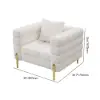 Axial Boucle Upholstered Accent Chair in Gold Finish Set of 2 – AUD-H1500