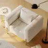 Axial Boucle Upholstered Accent Chair in Gold Finish Set of 2 – AUD-H1500