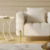 Axial Boucle Upholstered Accent Chair in Gold Finish Set of 2 – AUD-H1500