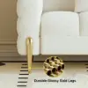 Axial Boucle Upholstered Accent Chair in Gold Finish Set of 2 – AUD-H1500