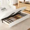 170 cm 3-Seater Warm White Boucle Convertible Sleeper Sofa with Storage & Pillows