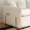 135 cm 1-Seater Warm White Boucle Convertible Sleeper Sofa with Storage & Pillows – AUD-H1504