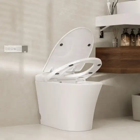 Smart Toilet Modern White Rimless Back To Wall with Dual Flush (3 Star) – AUD-H1505