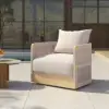 Picture of Costra Outdoor Aluminium & Rope Weave Swivel Lounge Chair in Ivory