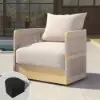 Picture of Costra Outdoor Aluminium & Rope Weave Swivel Lounge Chair in Ivory