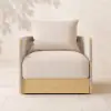 Picture of Costra Outdoor Aluminium & Rope Weave Swivel Lounge Chair in Ivory