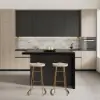 Modern 130 cm Wood Kitchen Island with Storage, Black