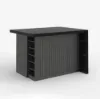 Modern 130 cm Wood Kitchen Island with Storage, Black