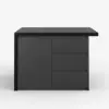 Modern 130 cm Wood Kitchen Island with Storage, Black