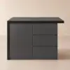 Modern 130 cm Wood Kitchen Island with Storage, Black