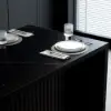 Modern 183 cm Matte Sintered Stone Kitchen Island with Storage, Black