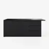 Modern 183 cm Matte Sintered Stone Kitchen Island with Storage, Black