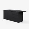 Modern 183 cm Matte Sintered Stone Kitchen Island with Storage, Black