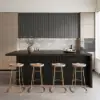 Modern 183 cm Wood Kitchen Island with Drawers & Cabinets, Black