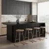 Modern 183 cm Wood Kitchen Island with Drawers & Cabinets, Black