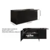 Modern 183 cm Wood Kitchen Island with Drawers & Cabinets, Black