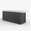 Modern 183 cm Wood Kitchen Island with Storage, White & Black