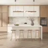 Modern 180 cm Wood Kitchen Island with Drawers & Cabinets, White