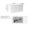 Modern 180 cm Wood Kitchen Island with Drawers & Cabinets, White