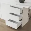 Modern 180 cm Wood Kitchen Island with Drawers & Cabinets, White