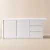 Modern 180 cm Wood Kitchen Island with Drawers & Cabinets, White