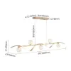 6-Light LED Linear Kitchen Island Lighting in Gold with Glass Globe Shade Dimmable