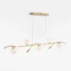 6-Light LED Linear Kitchen Island Lighting in Gold with Glass Globe Shade Dimmable