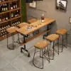51.2" Industrial Rectangular Plywood Bar Table