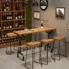 51.2" Industrial Rectangular Plywood Bar Table