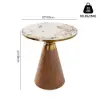 Sculra Modern 56 cm Walnut Pedestal End Table with Sintered Stone Top