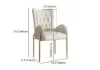 Oakic White PU Leather Upholstered Dining Chair Modern Tufted Wingback Chair 2-Pieces
