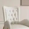 Oakic White PU Leather Upholstered Dining Chair Modern Tufted Wingback Chair 6-Pieces