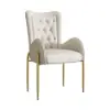 Picture of Oakic White PU Leather Upholstered Dining Chair Modern Tufted Wingback Chair 8-Pieces