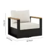 Tevara Outdoor Teak & Aluminium Swivel Lounge Chair in White – Dark Grey