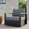 Tevara Outdoor Teak & Aluminium Swivel Lounge Chair in Grey